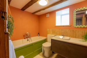 Capel GarmonSnowdonia Cottage 10 mins to Betws Y Coed的带马桶、浴缸和水槽的浴室