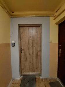 kawalerka的木门在房间的角落