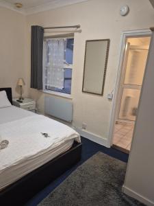 Postel nebo postele na pokoji v ubytování A bedroom flat in a house