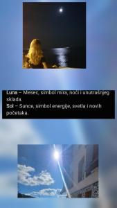 a collage of two pictures of a woman and the moon at DivčiNova LunaSol in Divčibare