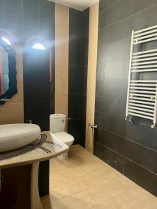 un bagno con un water e un lavandino di Magnifique villa alliant tradition et modernité en plein oliveraie 