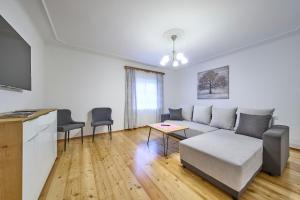 Μια τηλεόραση ή/και κέντρο ψυχαγωγίας στο Ferienwohnung Salzafeld