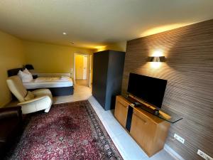 Et tv og/eller underholdning på Ferienhaus Rimpar