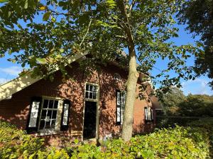 a brick house with a tree in front of it at Nanas Scheune in Lage