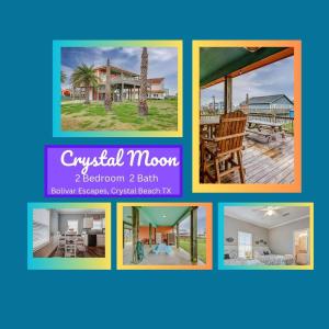 eine Collage aus Bildern eines Hauses in der Unterkunft Crystal Moon in Crystal Beach