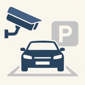 Un cartel de un concesionario de coches con un coche aparcado. en Aguada Get Away Apartment, en Aguada