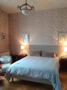 Postel nebo postele na pokoji v ubytování Cœur de Béziers Villa Marguerite