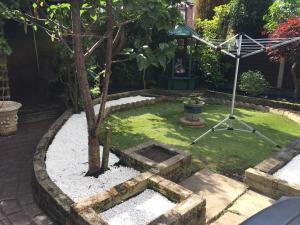 a garden with a tree and a tripod at room 02 chesterton Grove in Manchester +13 photos