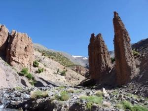 a group of large rocks in a rocky mountain at Auberge Ouabas in Agoudim
