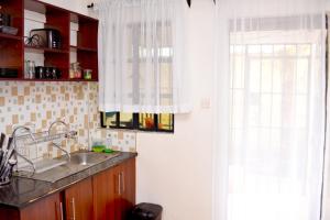 a kitchen with a sink and a window at Bomani -2 Tom Mboya Apartment in Kisumu