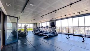 Gimnasio o equipamiento deportivo en Estúdio Piscina Rooftop, WiFi 1GB, Metrô 600m