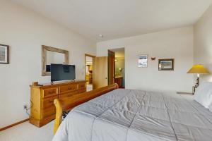 a bedroom with a bed and a tv on a dresser at Park 282 in Big Sky