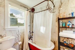 a bathroom with a shower and a toilet at 28 Acres in Wine Country! Central California Oasis in Estrella +33 photos