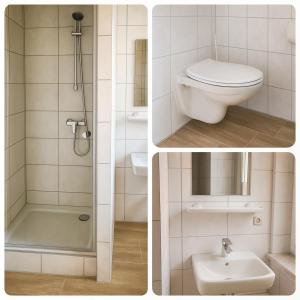 Koupelna v ubytování Monteurzimmer24-Leuna