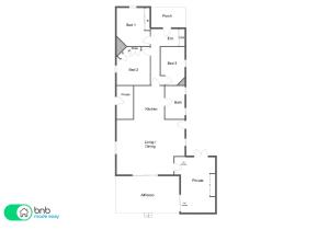 un plano de una casa en Stewart Retreat - Near CBD, Large Alfresco Area, en Bathurst