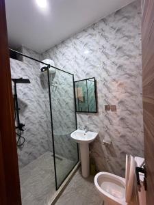 Koupelna v ubytování H3 Apartments