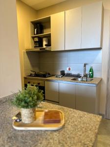 O bucătărie sau chicinetă la Living Sunset by Santa Marina +10 fotografii