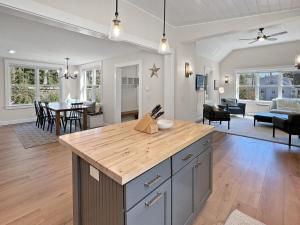 an open kitchen and living room with a dining room at Long Sands Home in York