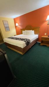 Red Bank Inn的一间配有床和平板电视的酒店房间