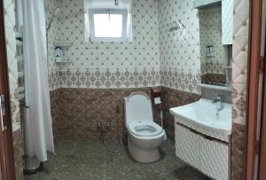 ein Badezimmer mit Toilette und Waschbecken in der Unterkunft Beloved Home in Çilǝgir + 25 Fotos