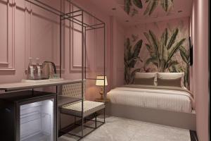 Ліжко або ліжка в номері Gấu Hotel Cầu Giấy