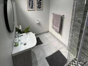 韦尔科姆24 on Fuschia的带水槽和淋浴的浴室