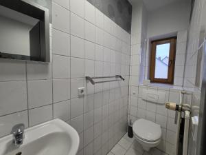GößnitzMikra Homes24 in Gößnitz的带马桶和水槽的白色浴室