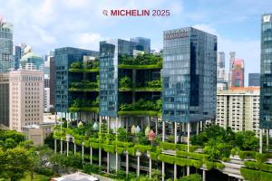 Una representación de un edificio con vegetación verde. en PARKROYAL COLLECTION Pickering, Singapore, en Singapur
