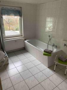 Koupelna v ubytování Ferienwohnung mit Dachterrasse