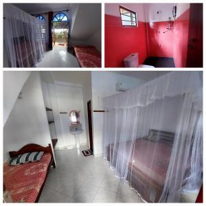 Giường trong phòng chung tại Palm Trees