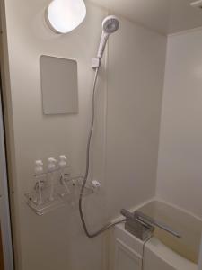 a shower with a microphone on a wall at 大泉学園 練馬の家灯 池袋まで15分 としまえん 吉祥寺 飯能 観光に in Yagisawa +14 photos