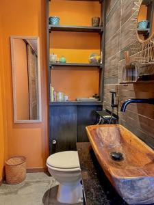 Koupelna v ubytování Cottage With Natural Pool In Burgundy