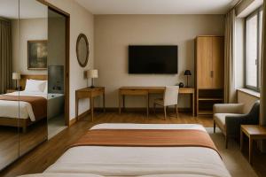 Postel nebo postele na pokoji v ubytování Buahana Suite