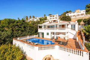 an aerial view of a house with a swimming pool at Villa Casa Bonita by Villa Plus in Alaior