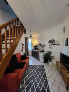 Posezení v ubytování Les Fontaines