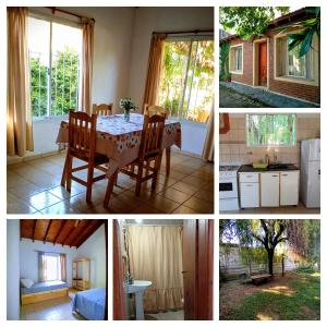 eine Collage mit Fotos von einer Küche und einem Esszimmer in der Unterkunft Casa Las Marías in General Belgrano