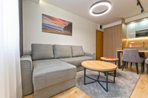 a living room with a couch and a table at Apartman Vida Zlatibor in Zlatibor