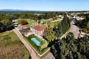 São João de AreiasPalacete Beekman by Hostiva的带游泳池的房子的鸟瞰图