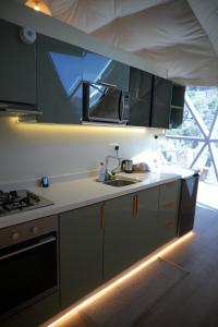 Kuchyň nebo kuchyňský kout v ubytování Rabwa Geodesic Dome + 16 fotografií