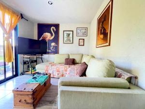 Khu vực ghế ngồi tại Casa Flora Cholula