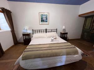 a bedroom with a large bed with two tables at Hacienda Ranguil in Lolol