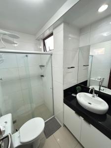 Koupelna v ubytování Melhores Flats - Coração de Tambaú, 500m do mar