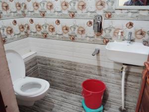 een badkamer met toilet en wastafel bij Maa tulsi guest house in Ayodhya