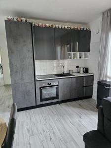 a kitchen with a sink and a stove at Luca Apartment Rho in Rho +11 photos