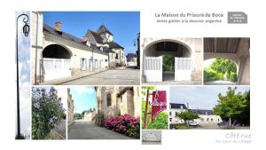 BocéLa Maison du Prieuré de Bocé的建筑物和街道图片的拼贴