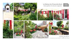BocéLa Maison du Prieuré de Bocé的花园图片的拼贴