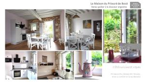 BocéLa Maison du Prieuré de Bocé的厨房和饭厅照片的拼合