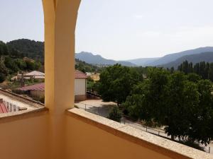 a view from the window of a building with trees at Casa Rural Los Acebos II in Riópar