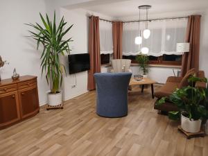 Μια τηλεόραση ή/και κέντρο ψυχαγωγίας στο Ferienwohnung Waldwinkel