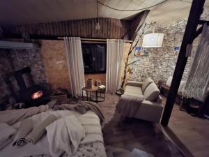 Rúm í herbergi á Chatka U Vlka